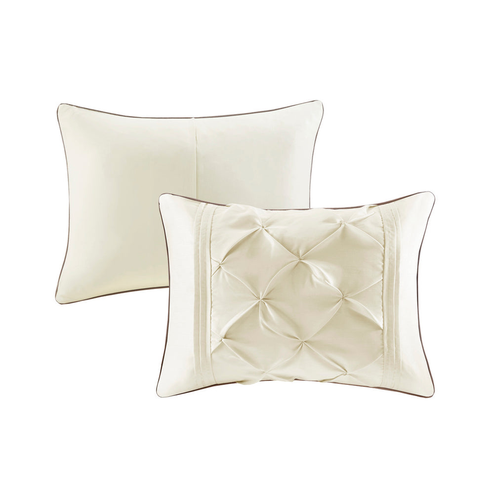 7 Piece Tufted Comforter Set Ivory King Media 3