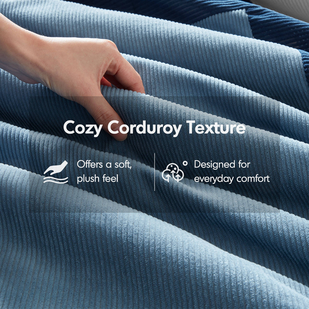 3 Pieces Full/Queen Comforter Set,Blue Media 4