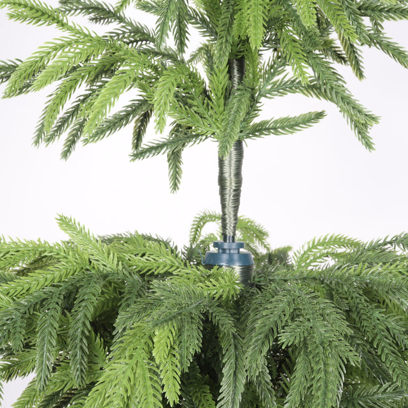 5' Artificial Real Touch Pine Tree in Black Plastic Pot, 2pc/set
