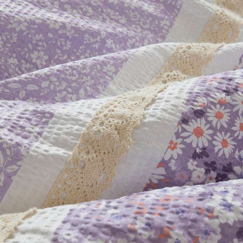 5 PCS King/Cal King Seersucker Comforter Set with Throw Pillows