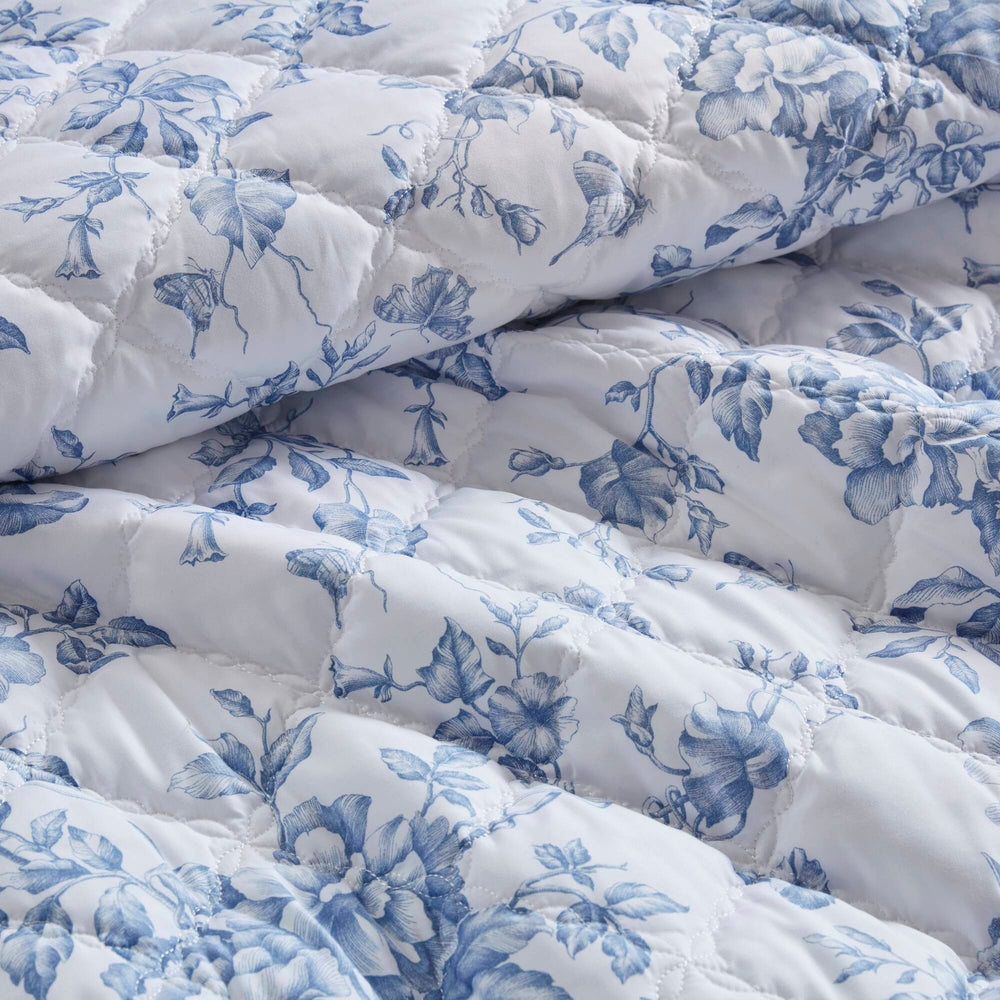 4 Pieces Full/Queen  Quilt Set with Decorative Pillow,Blue Media 15