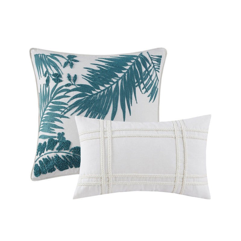 6 Piece Oversized Cotton Comforter Set with Throw Pillow
