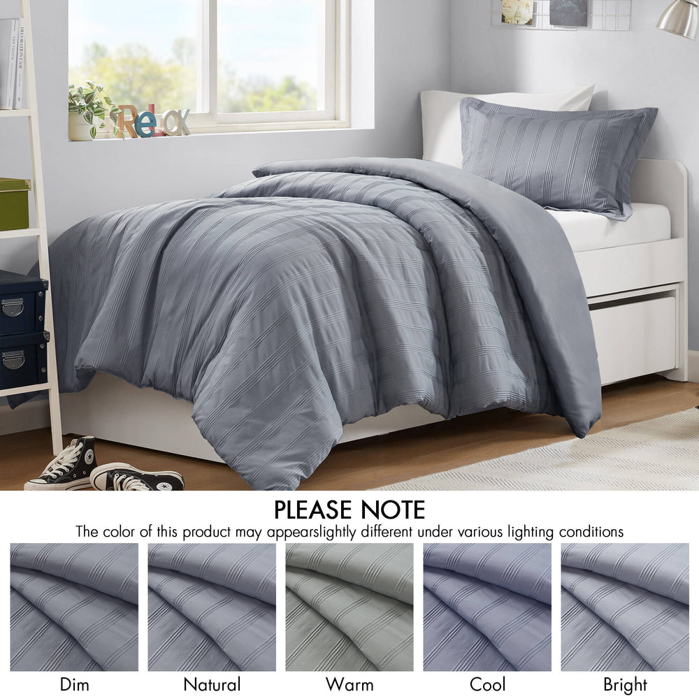 2-Piece Twin/Twin XL Woven Striped Duvet Set Media 6