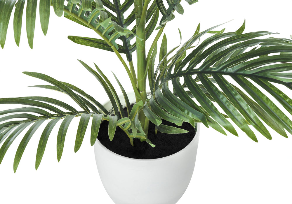 Artificial Plant, 28' Tall, Palm Tree, Indoor, Faux, Fake, Floor, Greenery, Potted, Real Touch, Decorative, Green Leaves, White Pot Media 3