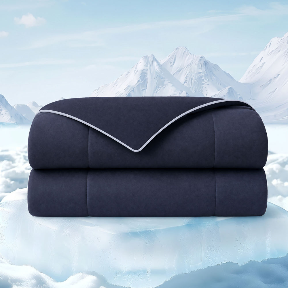 1 Piece King Down Alternative Comforter,Navy Media 14