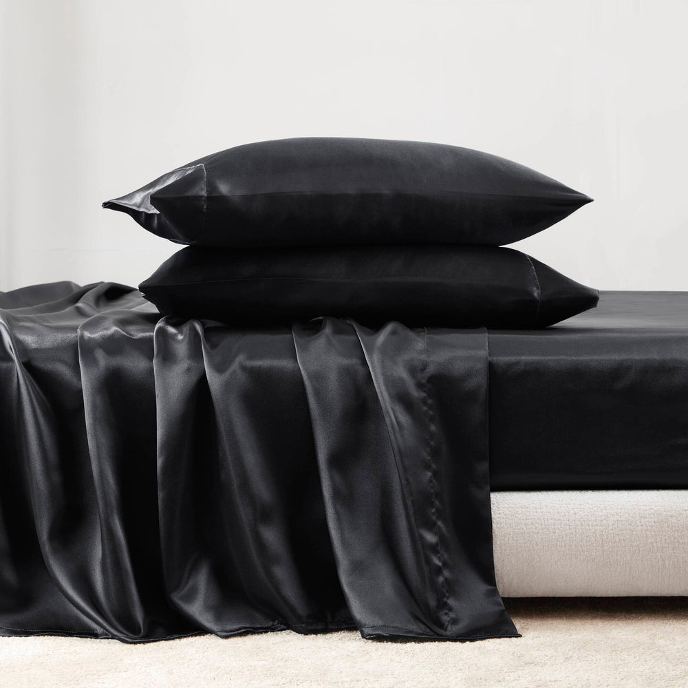 7 PCS Split King Luxury Sheet Set Black Media 10