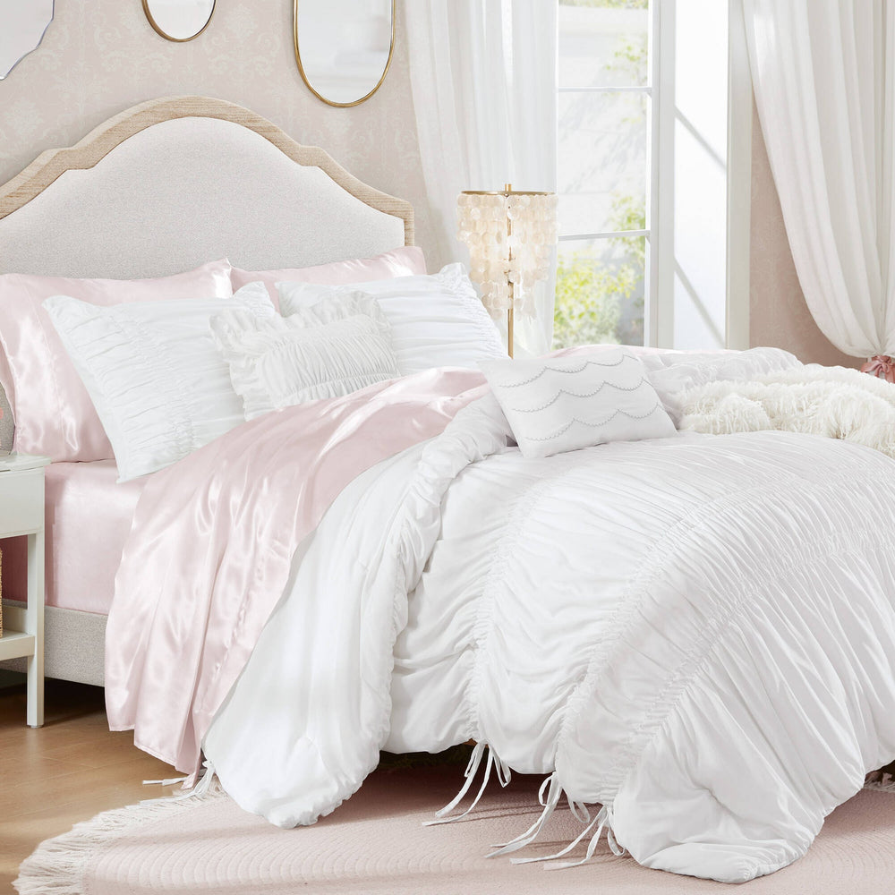 5 Pieces Full/Queen Comforter Set,White Media 11