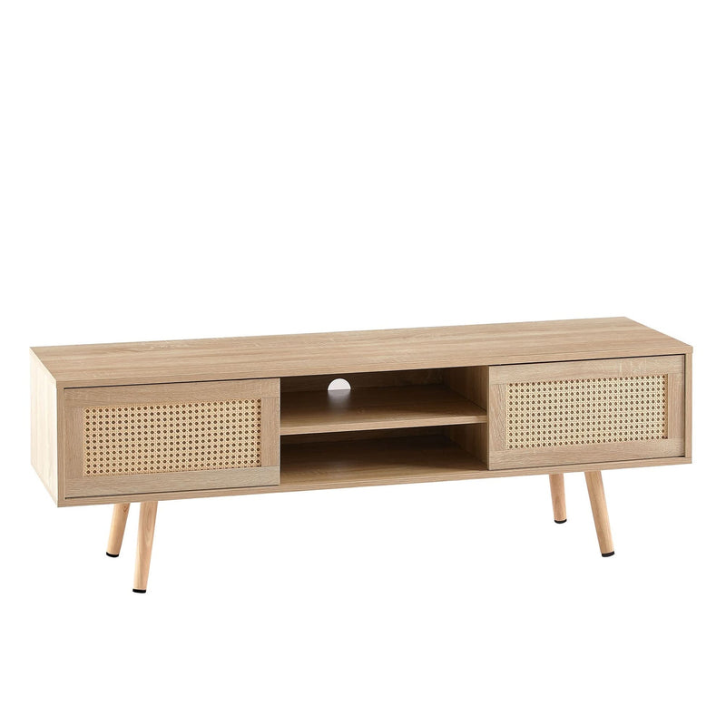 TV Cabinet Solid Wood With Adjustable Shelf For Living Room Use 55 Inch Length
