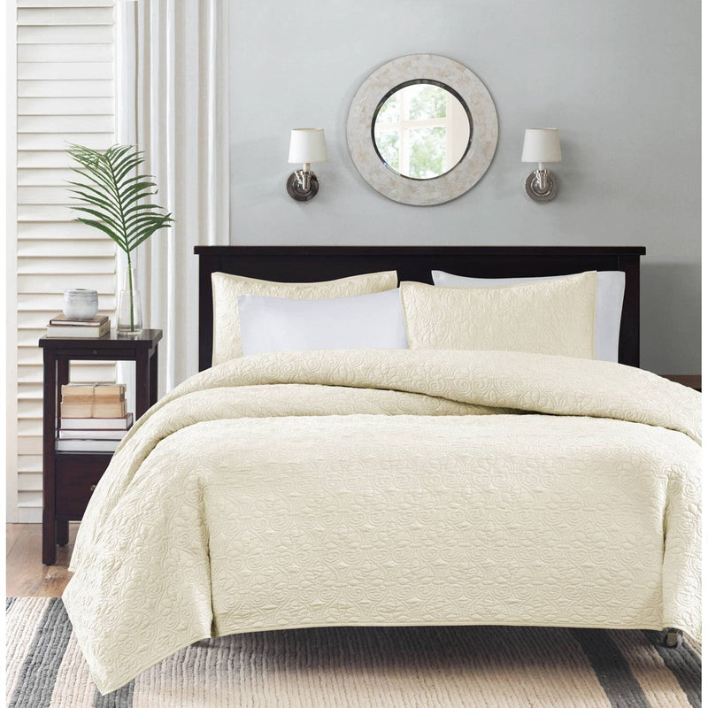 Reversible Quilt Set Cream King/Cal King