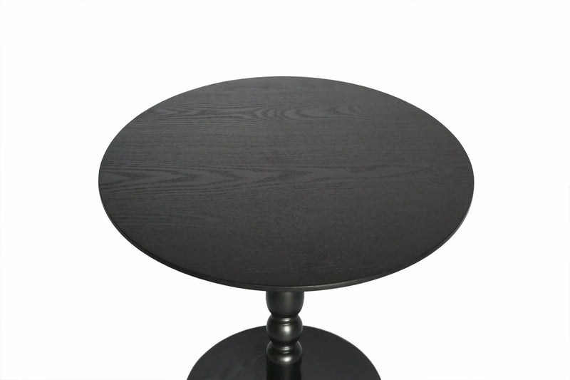 Round Side Table MDF & Solid Wood Modern Nightstand for Living Room & Bedroom