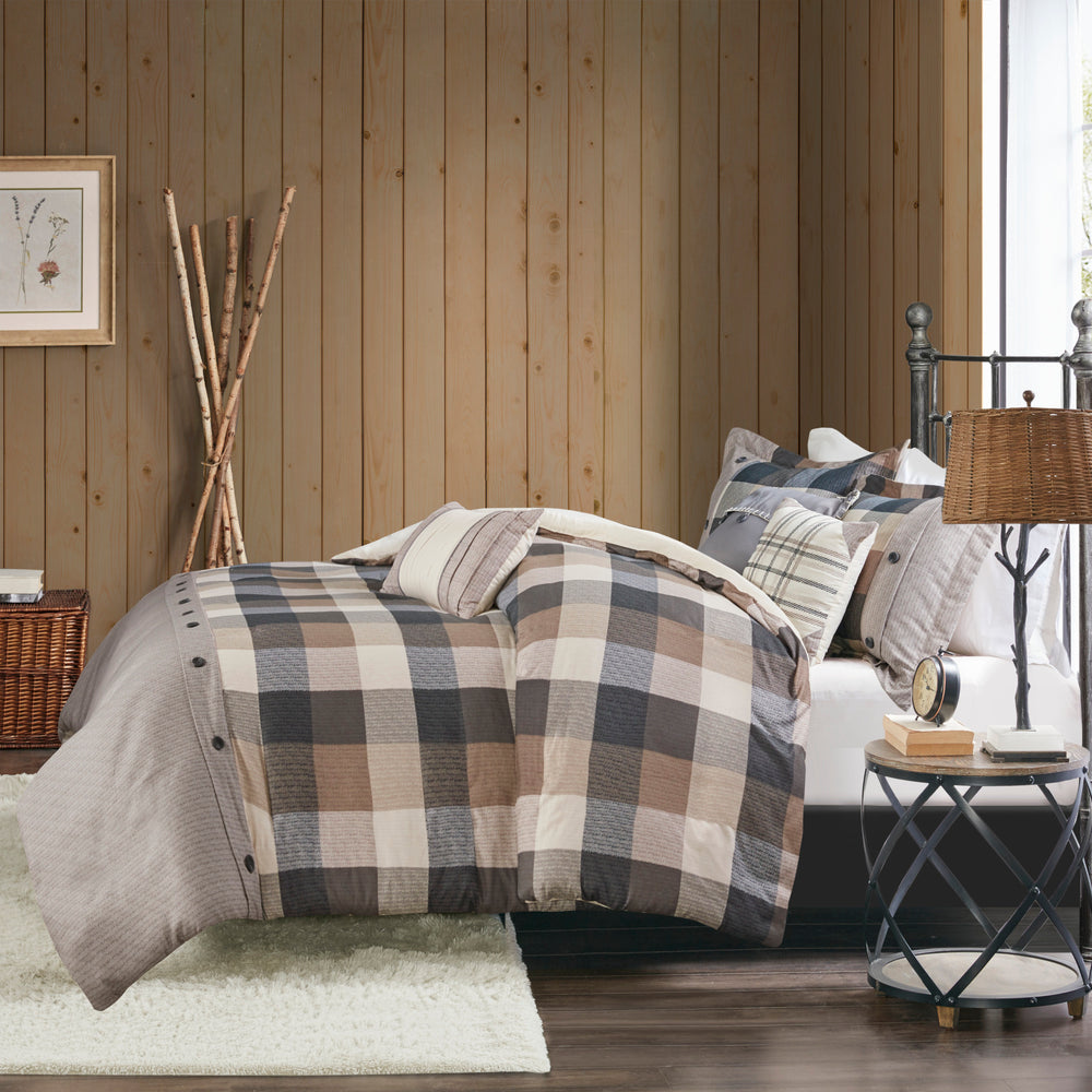 Full/Queen 6 Piece Herringbone Duvet Cover Set Media 12