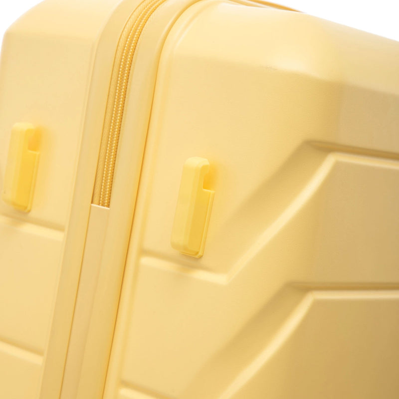 ABS Luggage Set Spinner Wheel 3-Piece Yellow Waterproof Travel Case 20 24 28 Inch