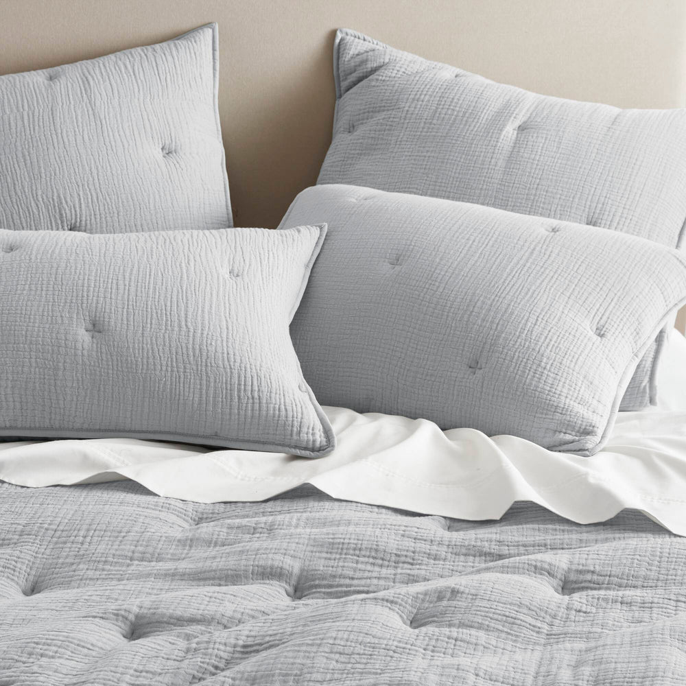 3-Piece King Cotton  Embroidered Quilt Set,Blue Media 4