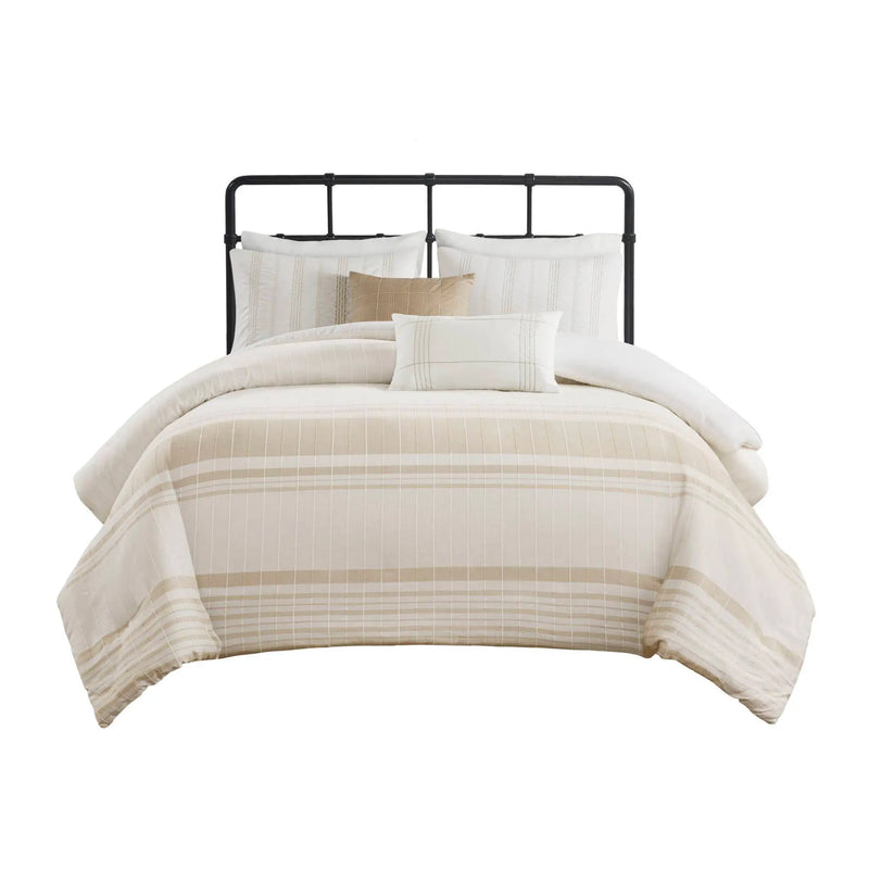 5 Piece Cotton Jaquard Duvet Set