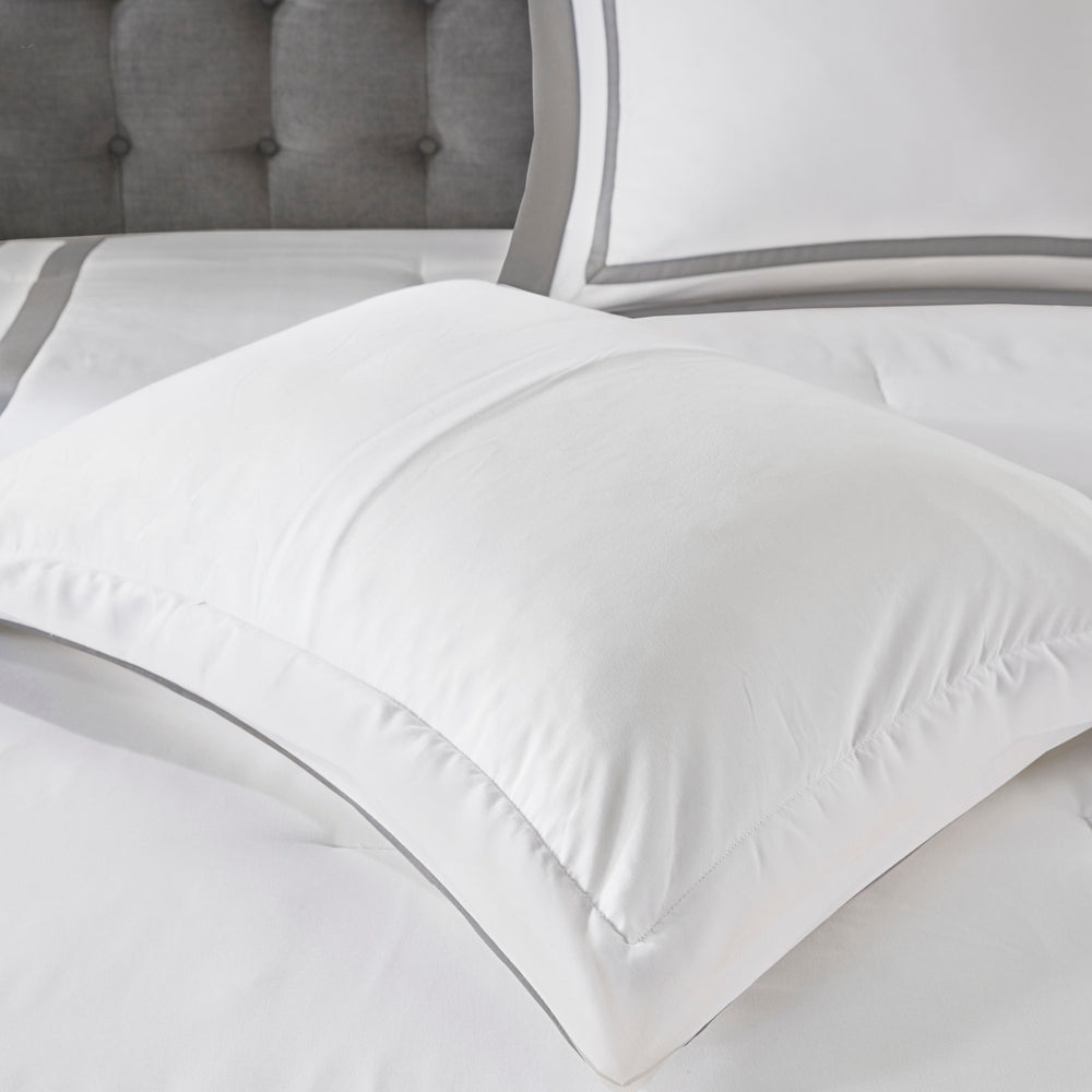8 Piece Comforter and Quilt Set Collection Grey Full/Queen Media 13
