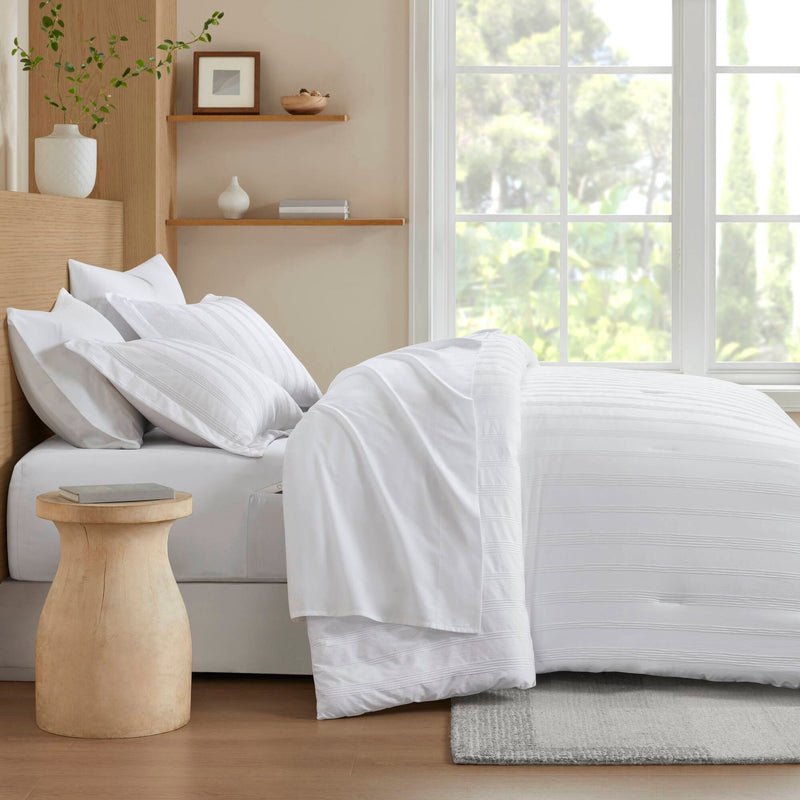 7-Piece King Woven Striped Comforter Set