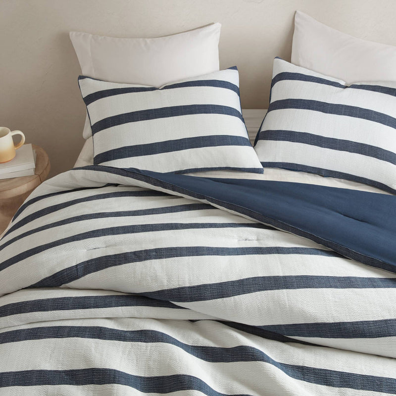 3-Piece King/Cal King Yarn-dyed striped comforter