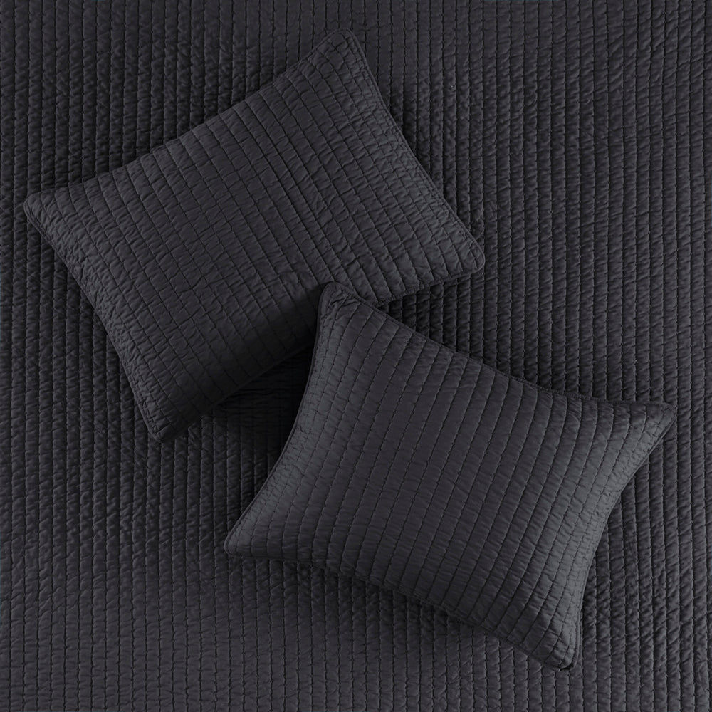 3 Piece Quilt Set Black King/Cal King Media 3