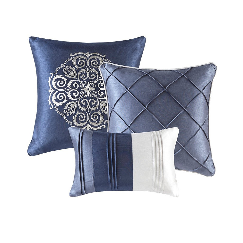 7 Piece Comforter Set Navy Cal King Media 4