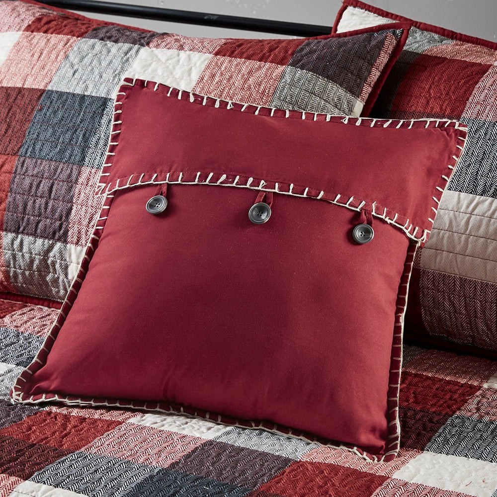 6 Piece Reversible Plaid Daybed Cover Set Red Daybed Media 12