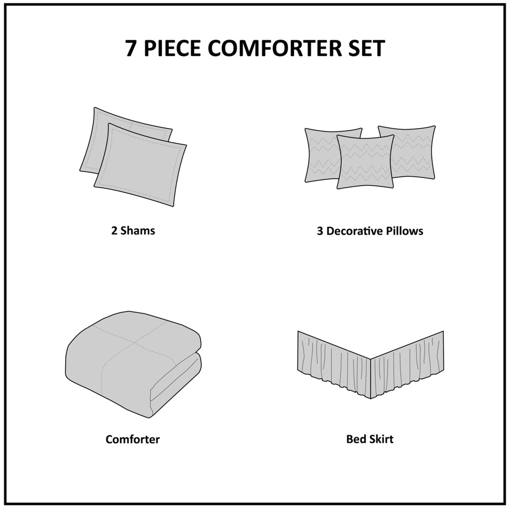 7 Piece Faux Suede Comforter Set Black King Media 6