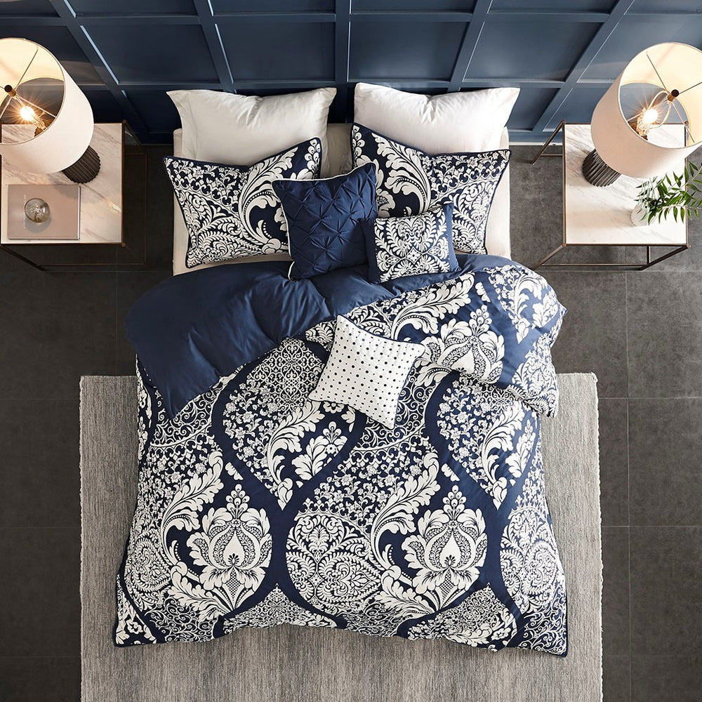 King/Cal King 6 Piece Printed Duvet Cover Set Media 1