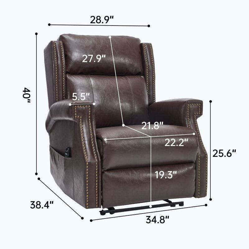 Manual Recliner Chair Faux Leather Massage With 8 Vibrating Nodes & 3 Modes For Living Room