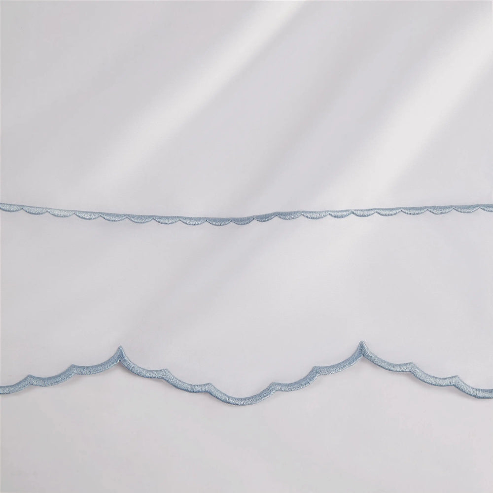 25778391 4 Pieces Cal King Cotton Sheet Set,White+Blue     DTY Store 4 Pieces Cotton Sheet Set     DTY Store