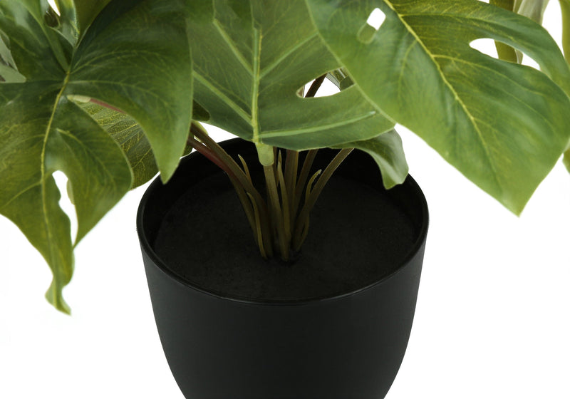 Artificial Plant, 13' Tall, Monstera Calthea, Indoor, Faux, Fake, Table, Greenery, Potted, Set Of 2, Decorative, Green Leaves, Black Pots