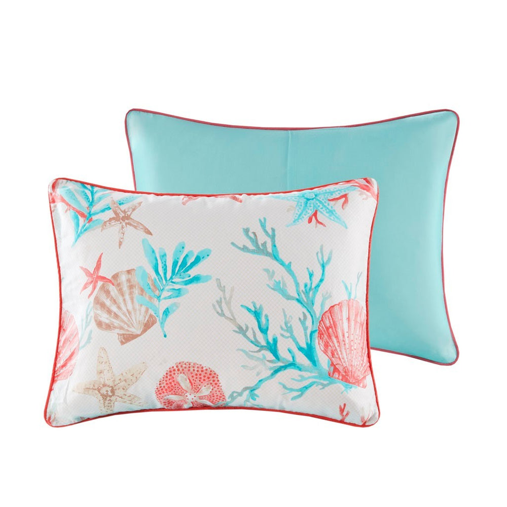 7 Piece Cotton Sateen Comforter Set Coral King Media 7