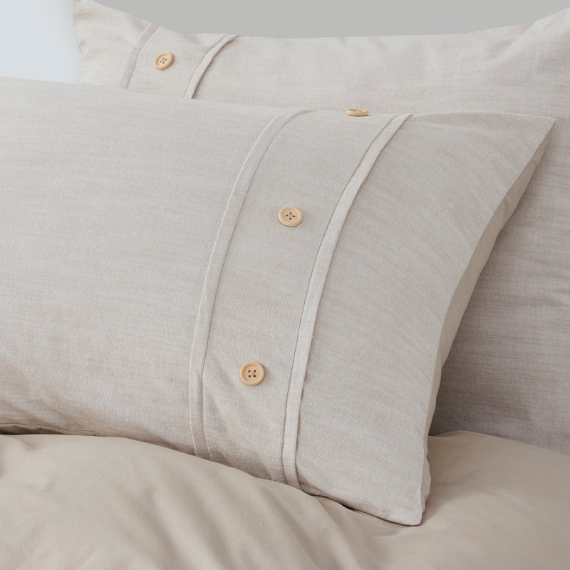 5 Piece Organic Cotton Oversized Comforter Cover Set w/removable insert Natural Full/Queen