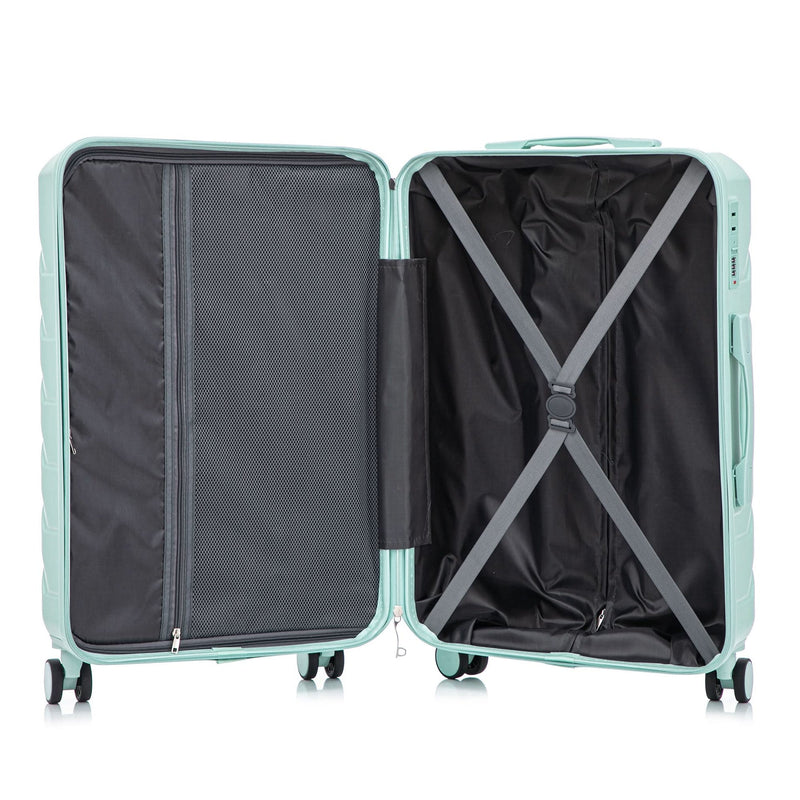 ABS Spinner Luggage Mint Green Durable 3 Piece Set & Combination Lock