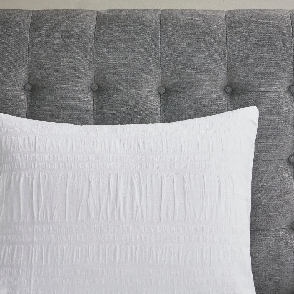 King/Cal King 4 Piece Cotton Seersucker Duvet Cover Set Media 16