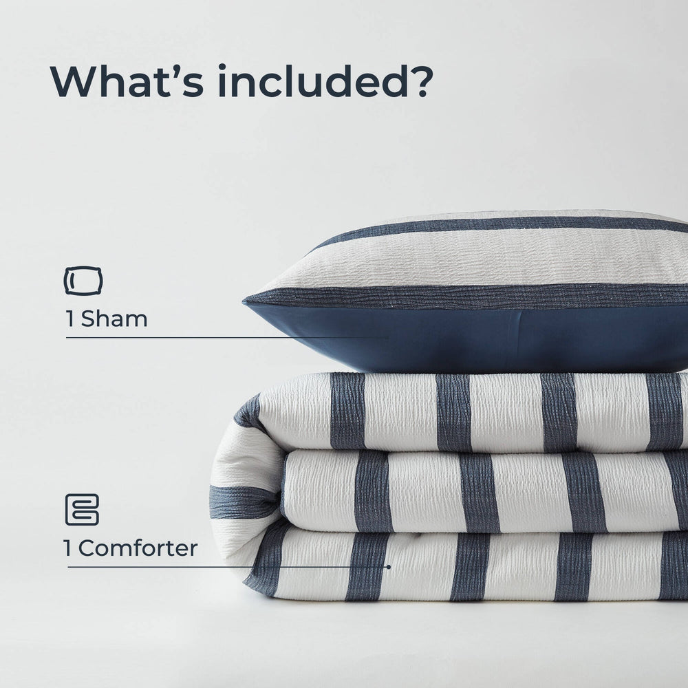 2-Piece Twin/Twin XL Yarn-dyed striped comforter Media 4