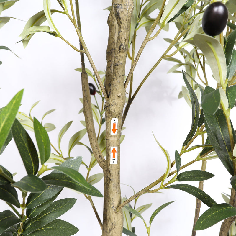 6' Artificial  Olive Tree in Plastic Black Pot, 1pc/set