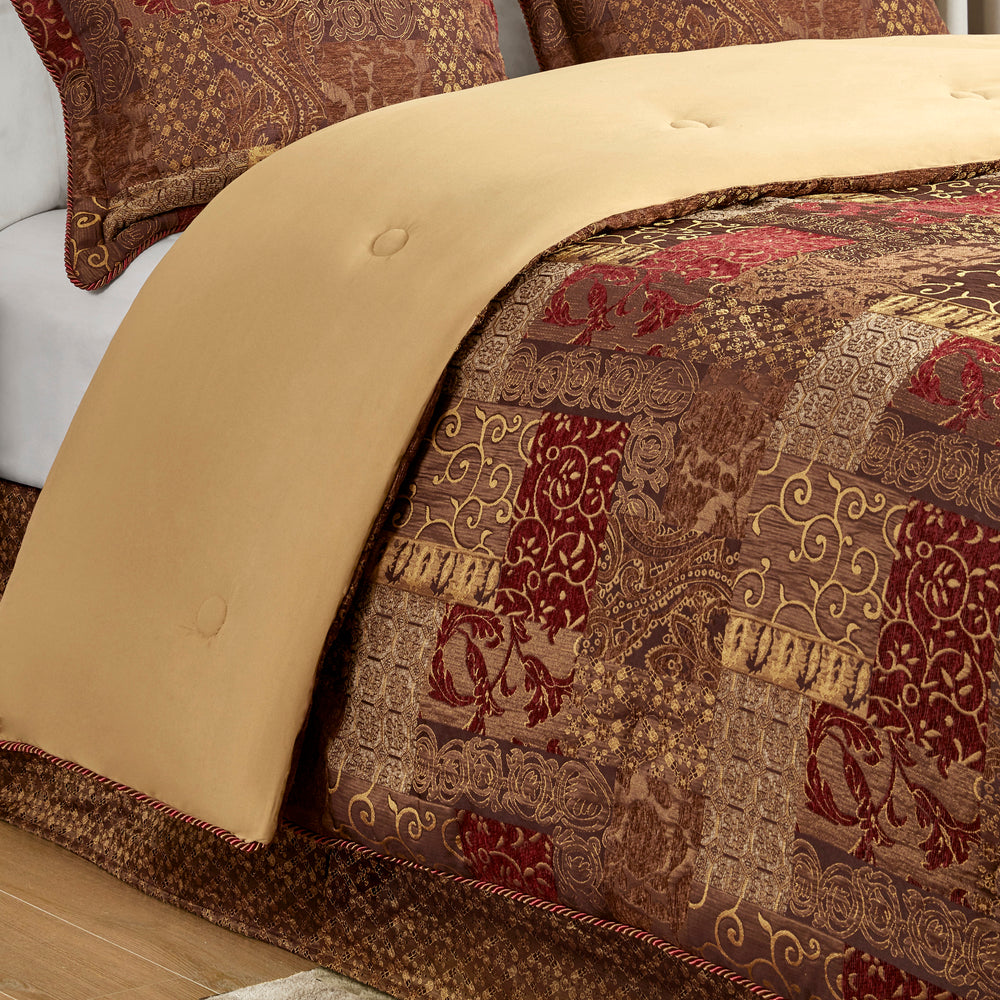 4 Piece Brown Comforter Set Brown Queen Media 6