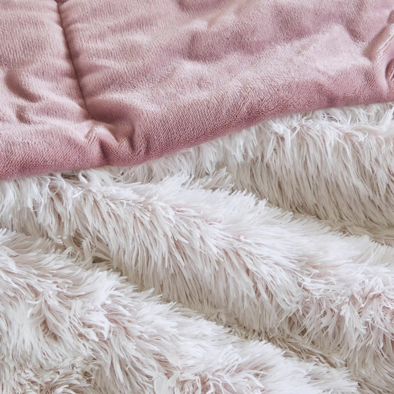 Shaggy Faux Fur Comforter Mini Set