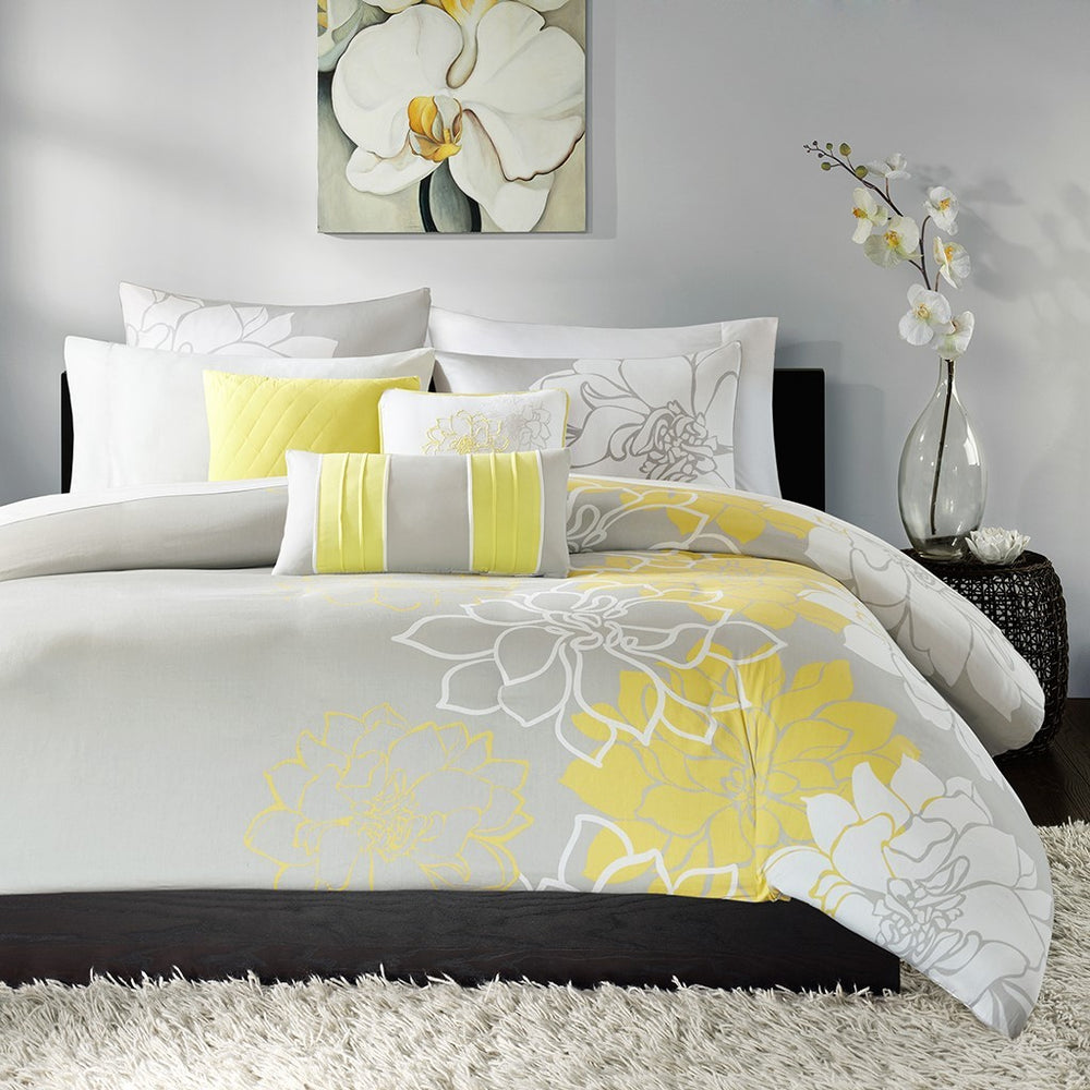 King/Cal King 6 Piece Printed Duvet Cover Set Media 1