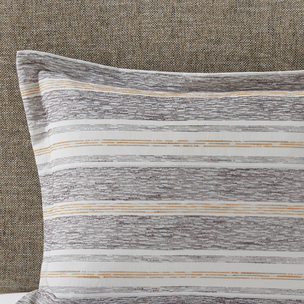 Oversized Chenille Jacquard Striped Comforter Set with Euro Shams and Throw Pillows Media 4