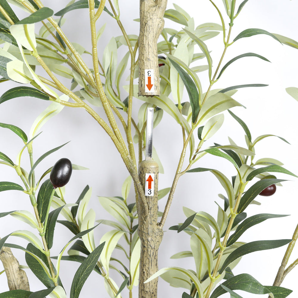 5' Artificial  Olive Tree in Black Plastic Pot, 1pc/set Media 7