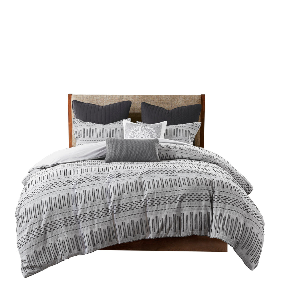 King/Cal King Cotton Jacquard Duvet Cover Mini Set Media 4