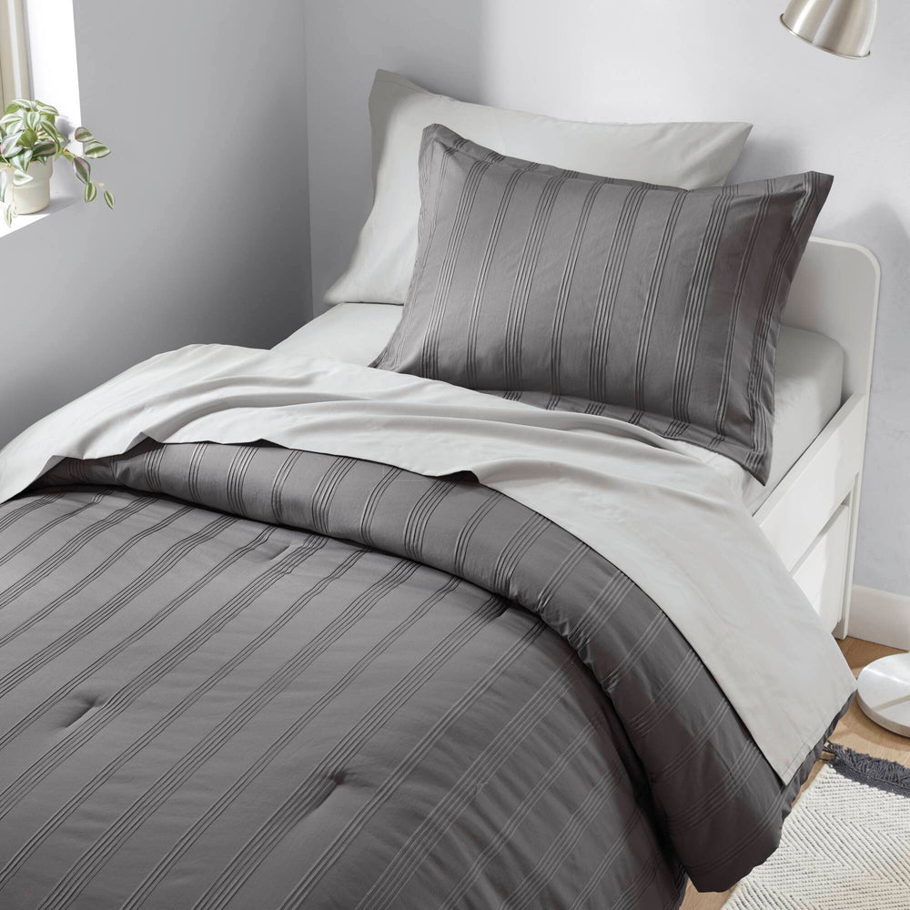 5-Piece Twin/Twin XL Woven Striped Comforter Set Media 12