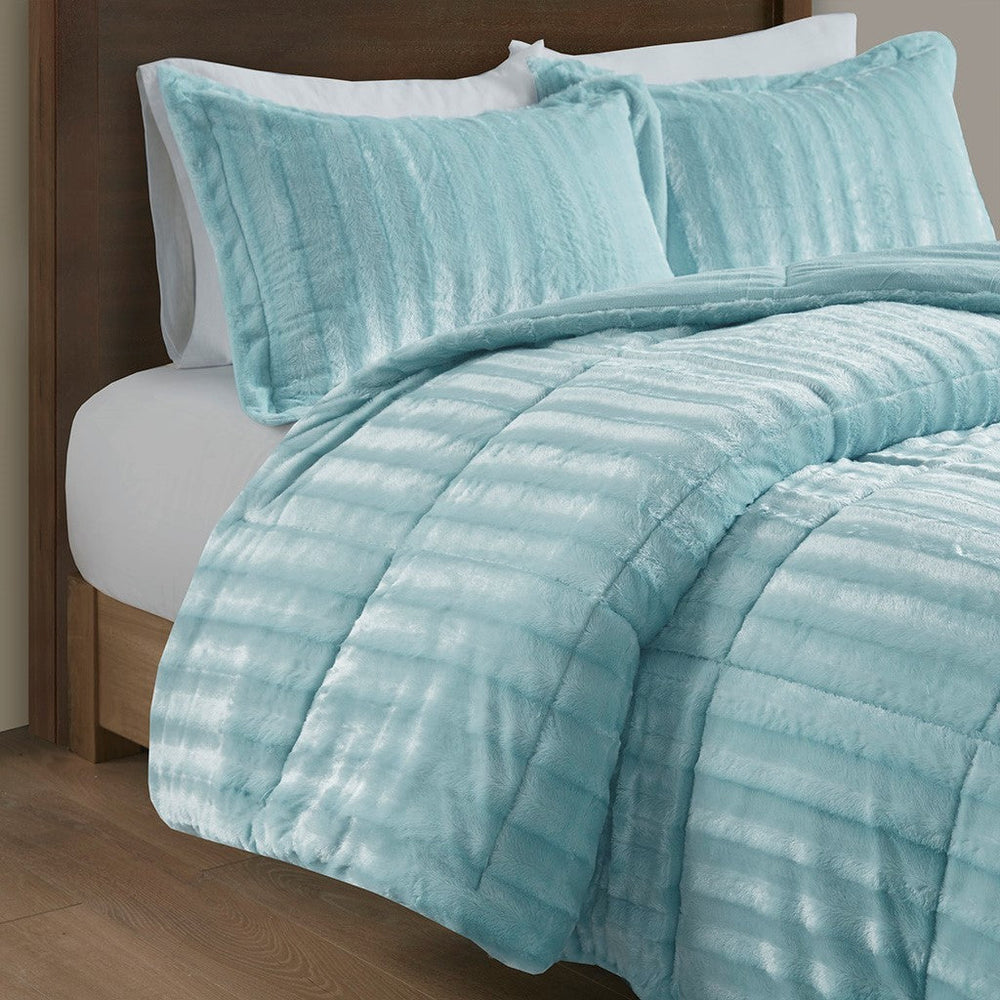 Full/Queen Faux Fur Comforter Mini Set Media 6