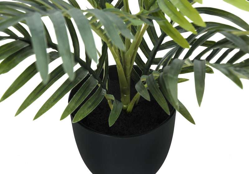 Artificial Plant, 20' Tall, Palm, Indoor, Faux, Fake, Table, Greenery, Potted, Real Touch, Decorative, Green Leaves, Black Pot