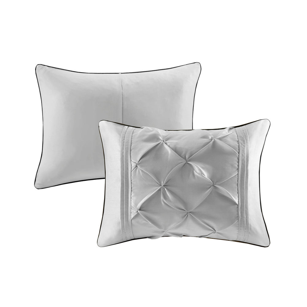 7 Piece Tufted Comforter Set Grey King Media 4