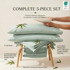 Bamboo Sheet Set Organic Bamboo & Oeko-Tex Certified Soft Sleep Comfort perspective