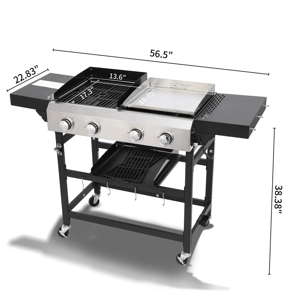 Gas Grill Two Burner Cast Iron Plancha Griddle Outdoor Use Portable Media 2