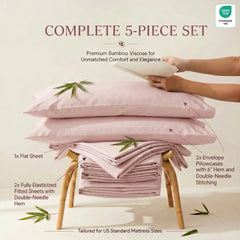 Bamboo Sheet Set Organic Bamboo & Oeko-Tex Certified Soft Sleep Comfort perspective