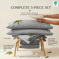 Bamboo Sheet Set Organic Bamboo & Oeko-Tex Certified Soft Sleep Comfort perspective