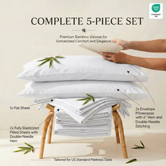 Bamboo Sheet Set Organic Bamboo & Oeko-Tex Certified Soft Sleep Comfort perspective